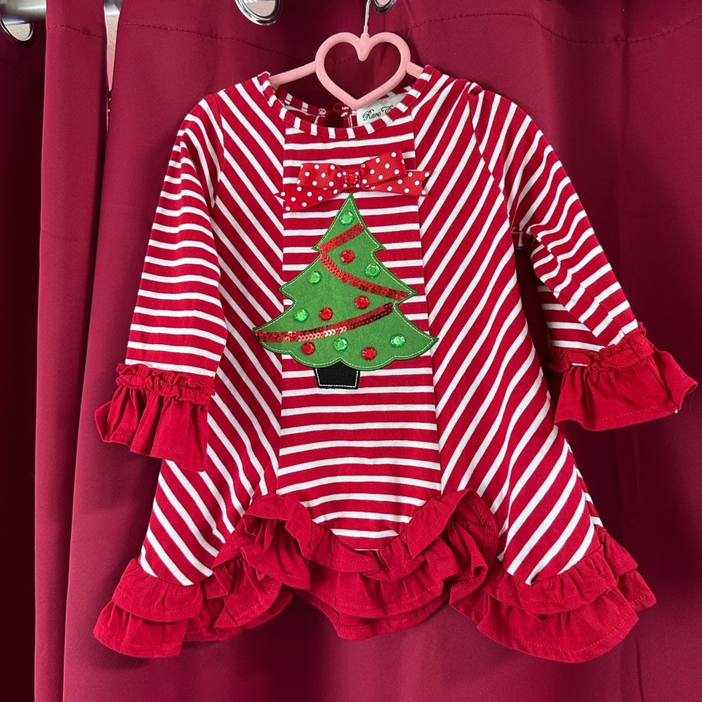 NWOT - Red and White Striped Christmas Top from Rare Editions